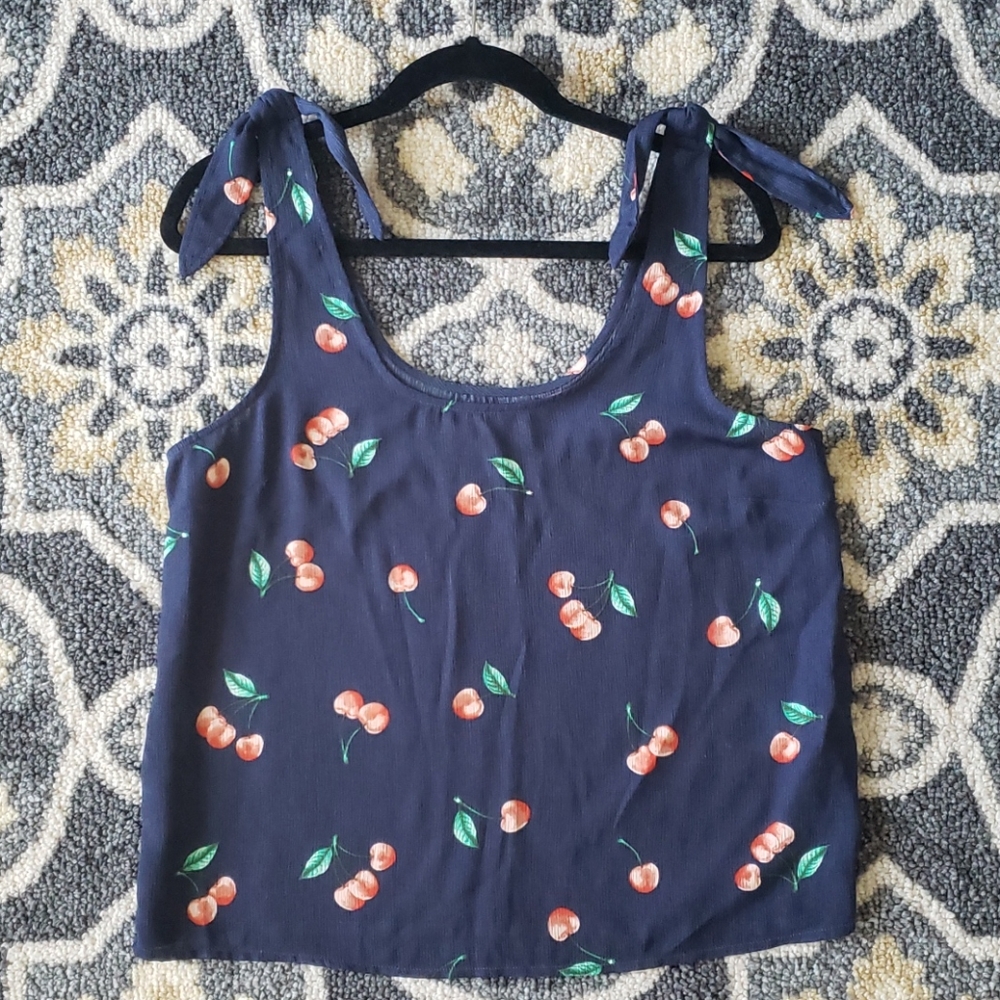 Cherry Tie Tank Top- So